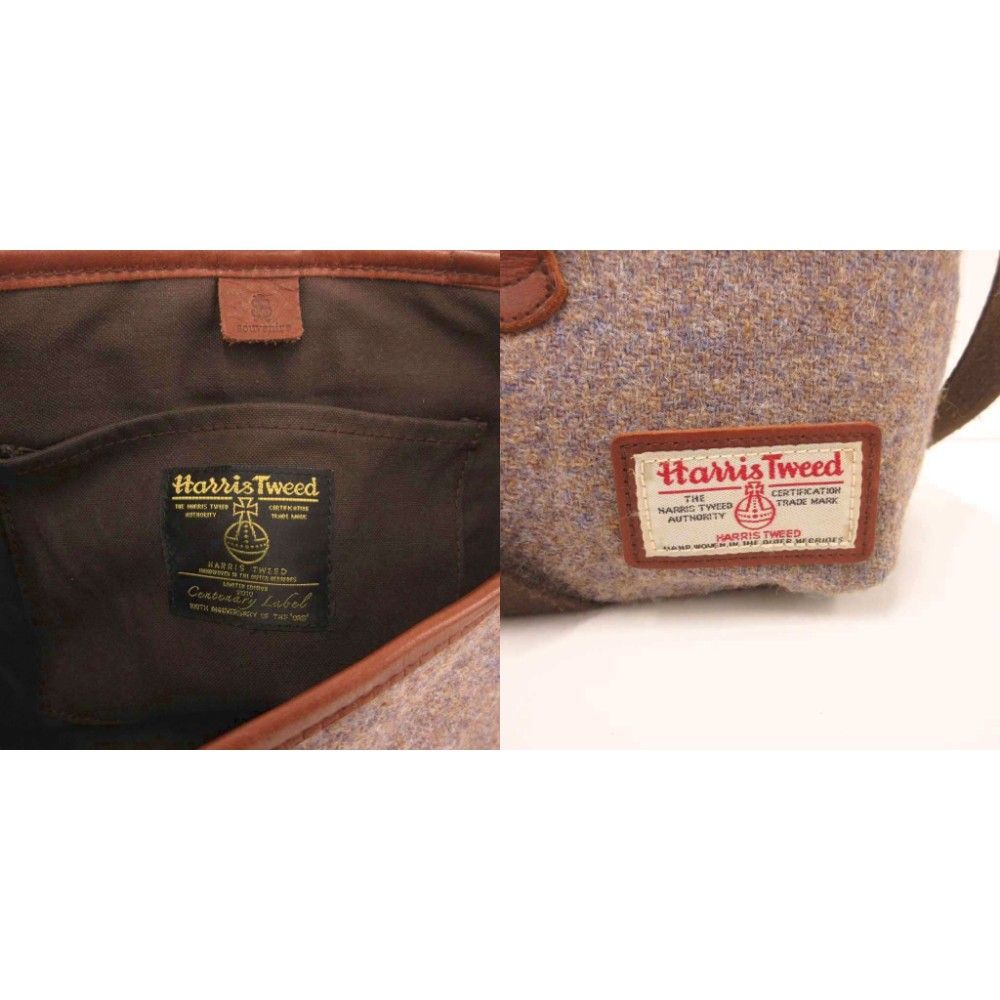 ハリスツイード Harris Tweed ショルダーバッグ メッセンジャー フラップ グレー /JS ■GY99｜ショルダーバッグ