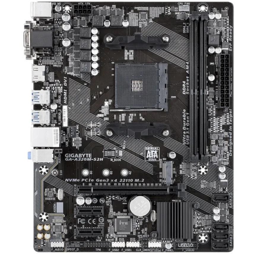 GIGABYTE GA-A320M-S2H AMD A320 Socket AM4 2 x DDR4 Micro ATX M.2 Motherboard