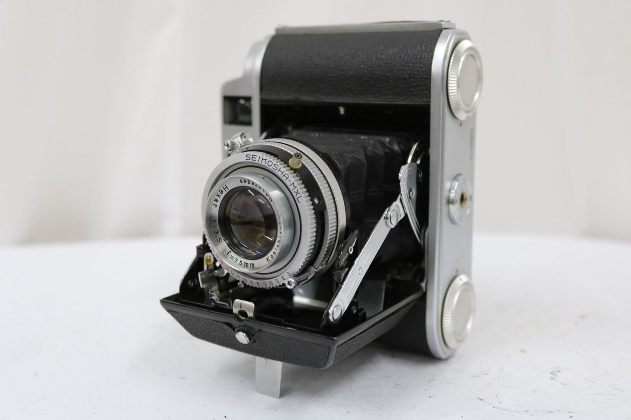 【返品保証】 コニカ Konica Pearl IV 75mm F3.5 蛇腹カメラ e13023