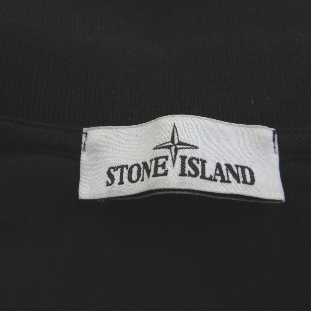 ストーンアイランド STONE ISLAND ポロシャツ M 黒 ブラック 半袖 ロゴ
