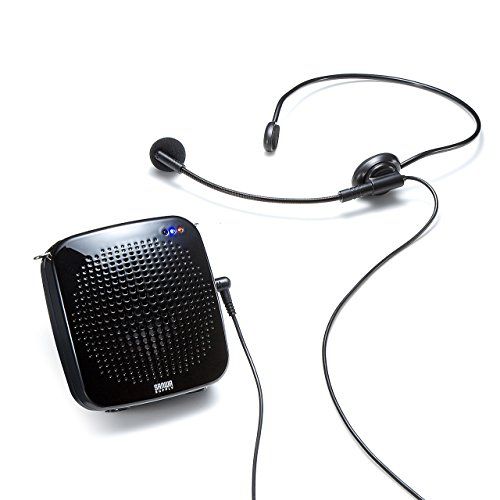 サンワダイレクト ポータブル拡声器 【音楽同時再生で、BGMを流せる！】 マイク付 USB/microSD 対応 ハンズフリー 最大10W 小型 1個 400-SP065★m f0f623e9
