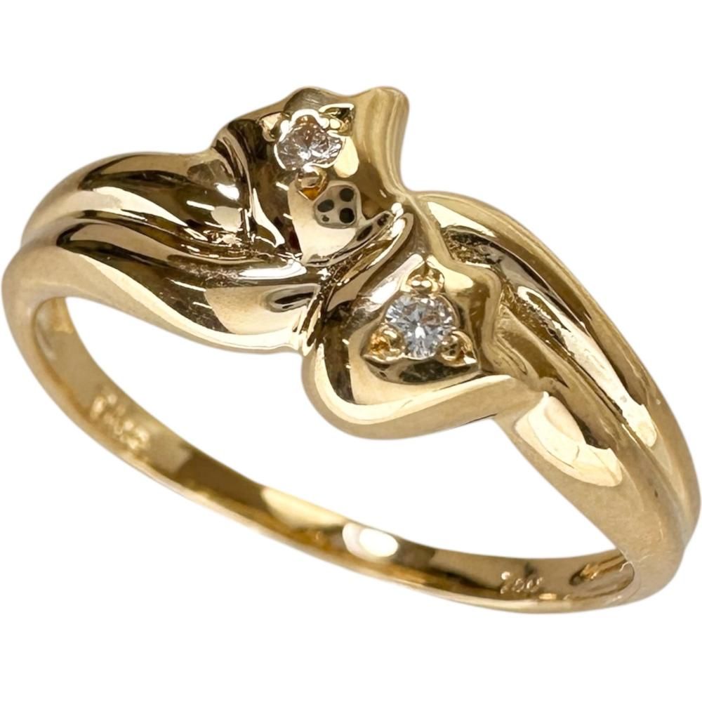 11号 【Christian Dior/クリスチャンディオール】ダイヤモンド リング・指輪 K18YGイエローゴールド 18金 2.5g #51 レディース 【中古】【真子質店】【GD】