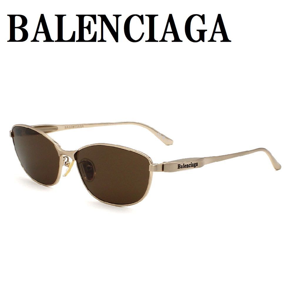 バレンシアガ BALENCIAGA BB0357SA 003 サングラス アジアンフィット メガネ 眼鏡 UVカット 紫外線カット メンズ レディース ブラウン ゴールド