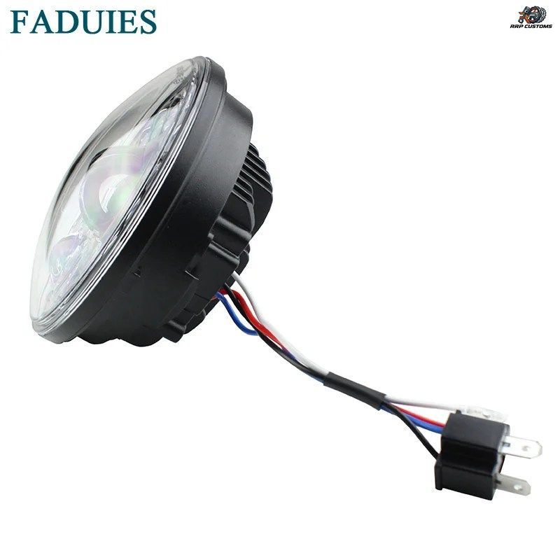 FADUIES ブラック 5.75インチ LED オートバイ用アダプティブヘッドライト（モータースポーツスター 1200 XL1200L カスタム XL1200C 883 XL8