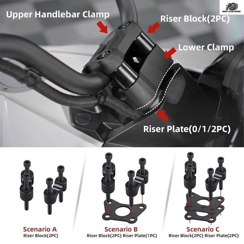 アルミ製オートバイハンドルバーライザークランプアダプター、Spyder RT Rts F3 F3s用ハンドルバーライザー、Can Am Spyder用ハンドルバー