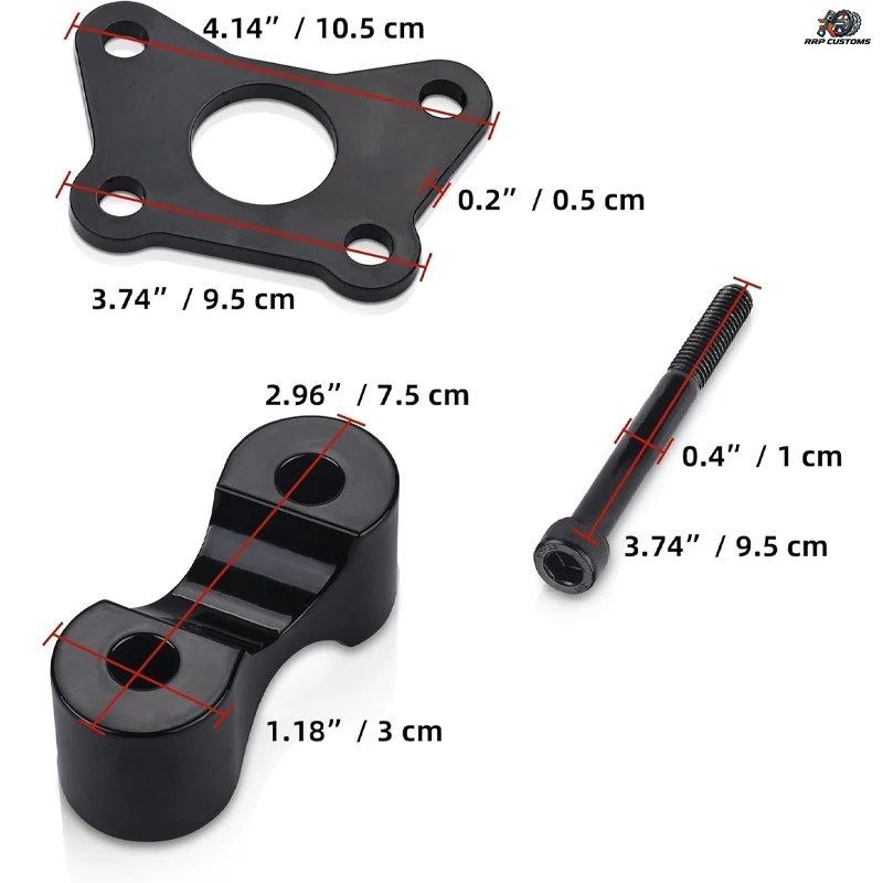Can-Am Spyder RT RTs F3 F3s用モーターサイクルハンドルバーライザーエクステンションキット、1 1/8インチ後方、1 3/8インチ上方に調整可
