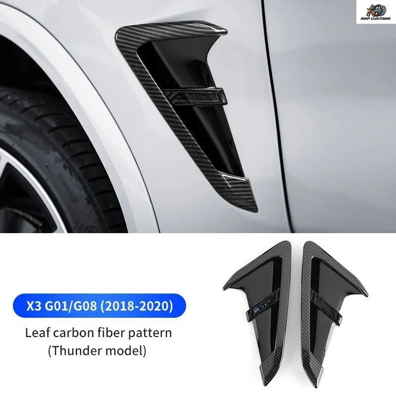 BMW X3 G01 X4 G02 ABS 2018-2022用 2個セット 車用フロントフェンダーサイドエアベントカバー装飾フレーム自動車アクセサリープロテクター