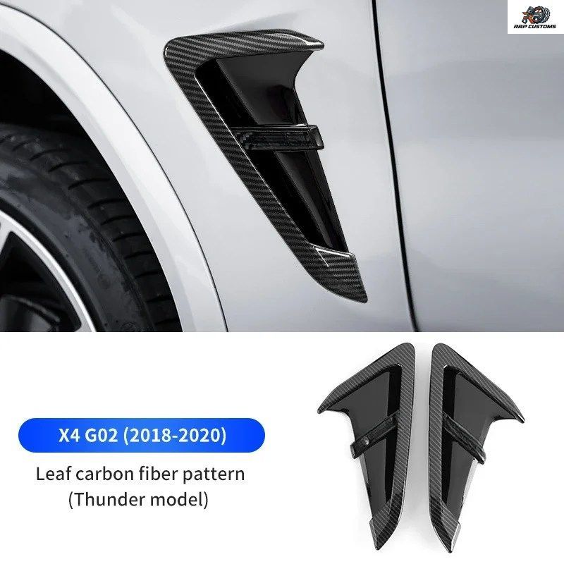 BMW X3 G01 X4 G02 ABS 2018-2022用 2個セット 車用フロントフェンダーサイドエアベントカバー装飾フレーム自動車アクセサリープロテクター