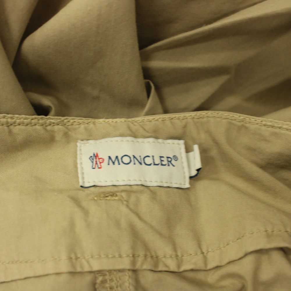 モンクレール MONCLER ワークパンツ 40 ベージュ 無地 ベルト付き ワイドレッグ /JP