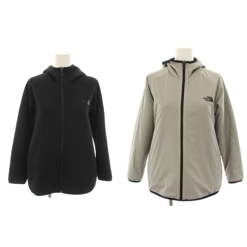 ザノースフェイス THE NORTH FACE リバーシブルテックエアーフーディ Reversible Tech Air Hoodie ジップアップパーカー アウター フード M 黒 ブラック グレー NTW61984 /YT