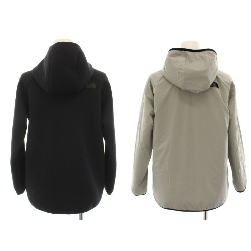 ザノースフェイス THE NORTH FACE リバーシブルテックエアーフーディ Reversible Tech Air Hoodie ジップアップパーカー アウター フード M 黒 ブラック グレー NTW61984 /YT