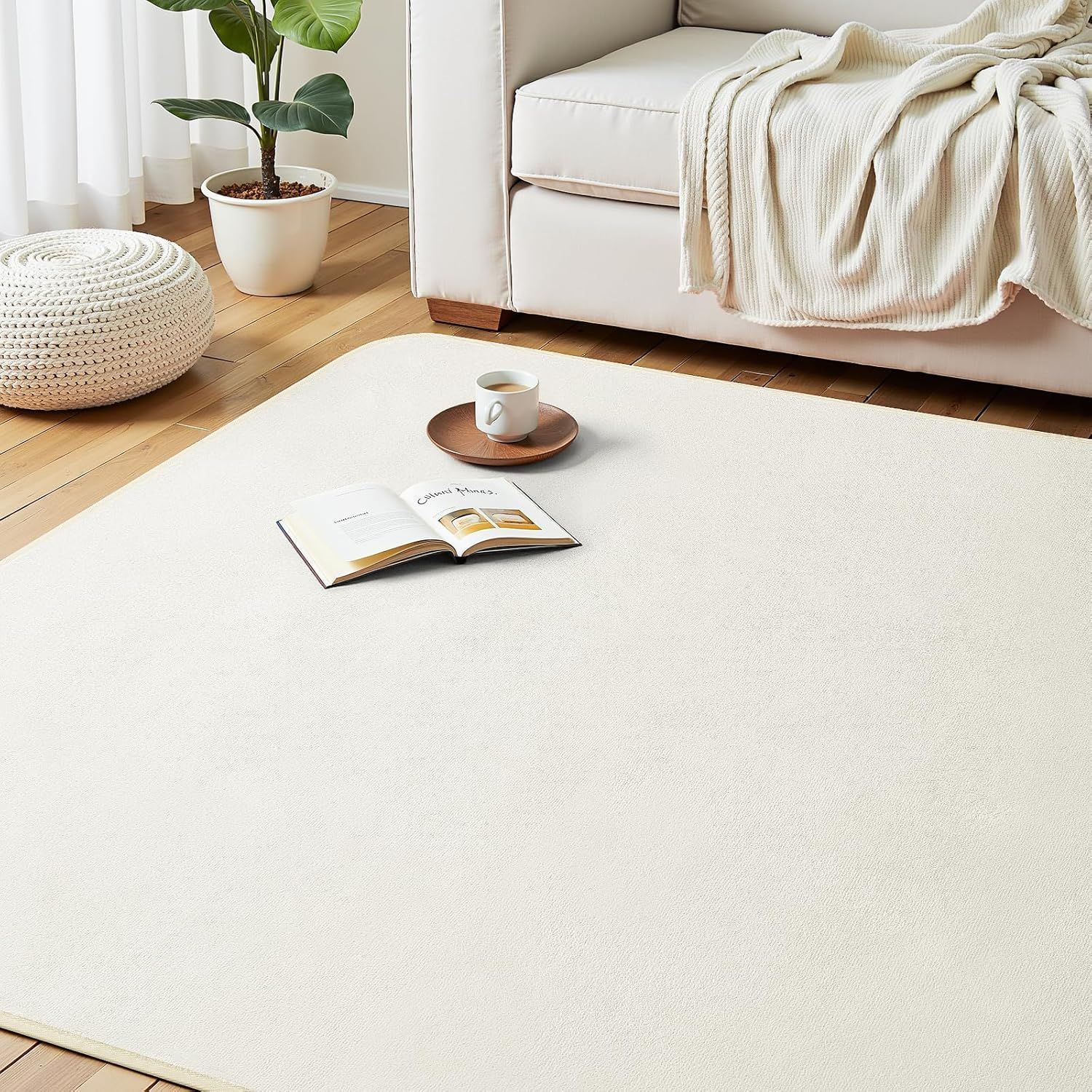【色: アイボリー】Housecover カーペット ラグ ラグマット滑り止め付 人気商品】Housecover カーペット ラグ ラグマット滑り止め付 洗えるの
