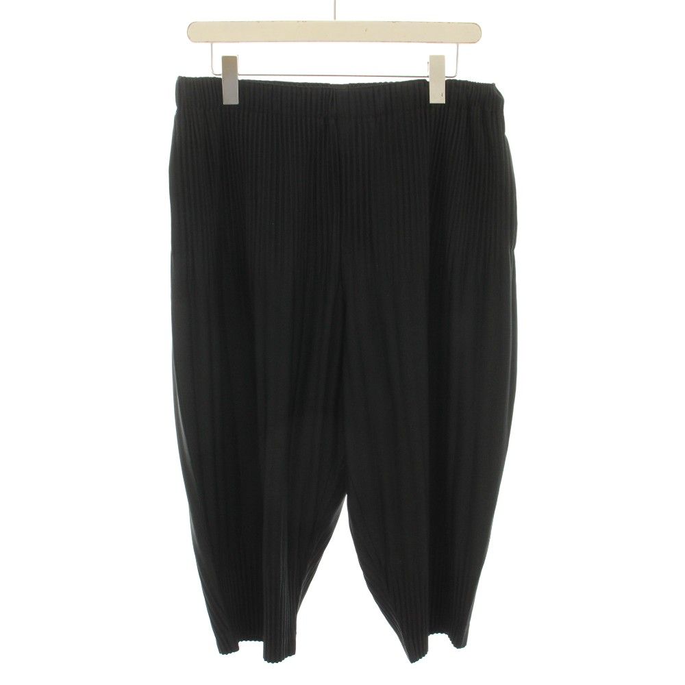 オムプリッセイッセイミヤケ HOMME PLISSE ISSEY MIYAKE クロップドパンツ イージーパンツ ウエストゴム プリーツ加工 3 黒 ブラック HP55JF053 /YT