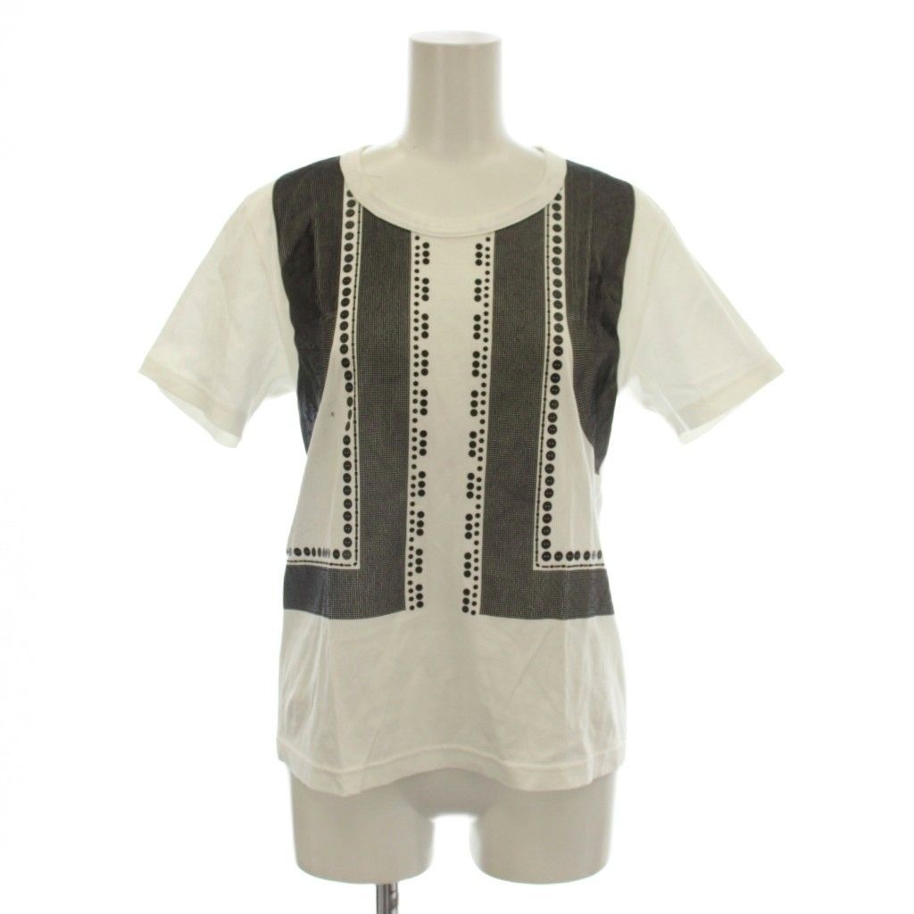 ノワールケイニノミヤ kei ninomiya Tシャツ ラバープリント 半袖 S 白 ホワイト 3O-T004 /☆G