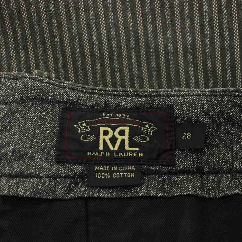ダブルアールエル RRL パンツ ストライプ柄 ボタンフライ 28 茶 ブラウン /AN72