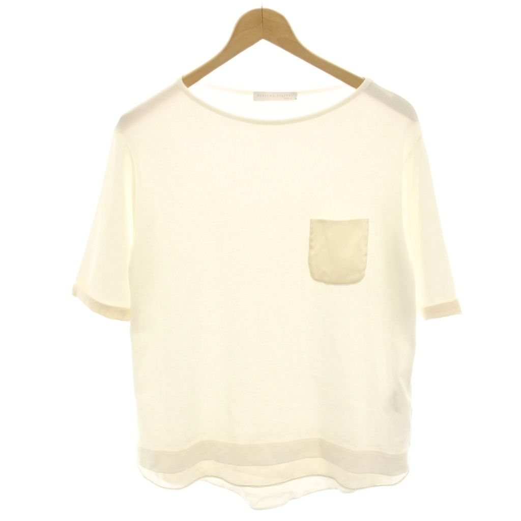 ファビアナフィリッピ FABIANA FILIPPI カットソー Tシャツ 半袖 切替 42 白 ホワイト /HN