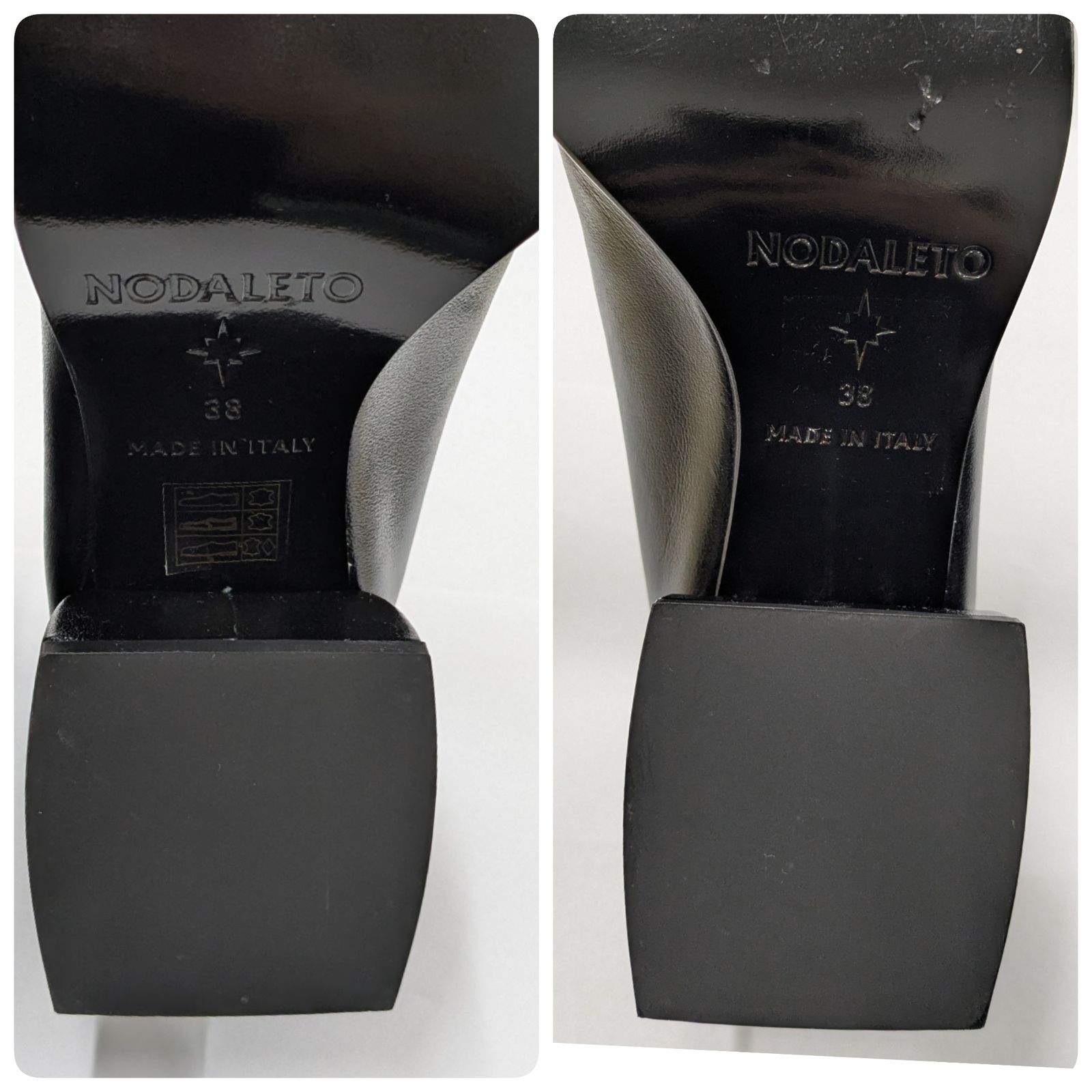 Nodaleto ノダレト ローファー パンプス 靴 38 約24.5cm ITALY イタリア レザー スクエアトゥ ブラック レディース #20260525 Nodaleto ノダレト ローファー パンプス 靴 38 約24.5cm ITALY イタリア レザー スクエアトゥ ブラック レディース #20260525