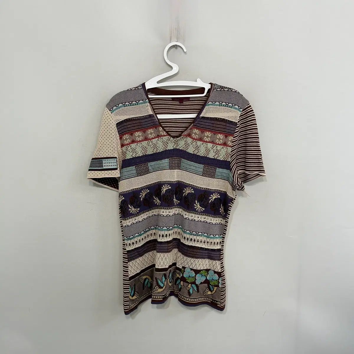 KENZO ケンゾー パータン Vネック Tシャツ XL メンズ