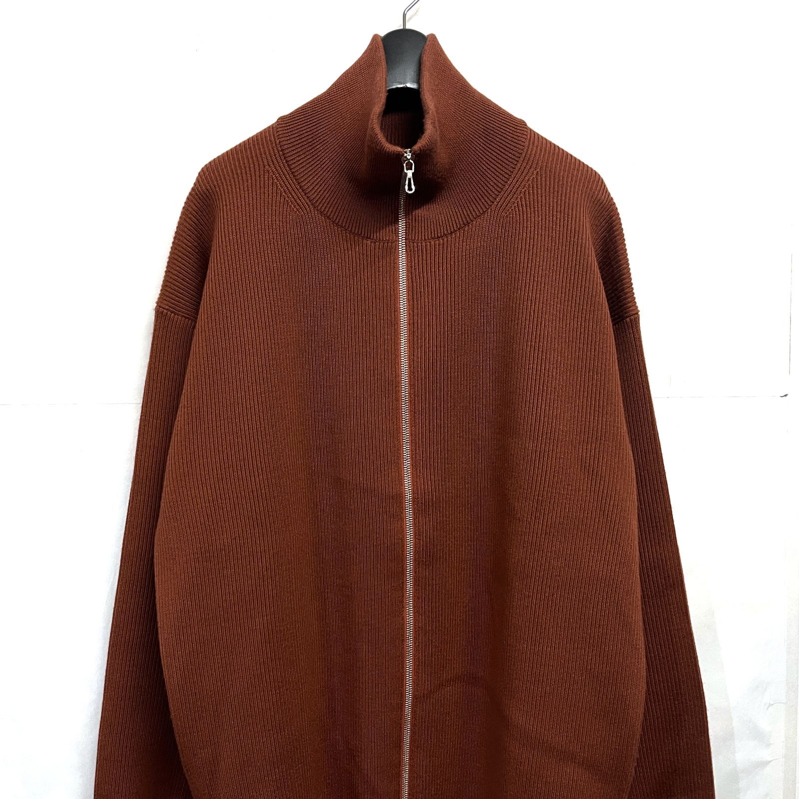 Graphpaper｜グラフペーパー High Density Drivers Knit ジップアップ ドライバーズニット #BRICK [GU243-80094C]