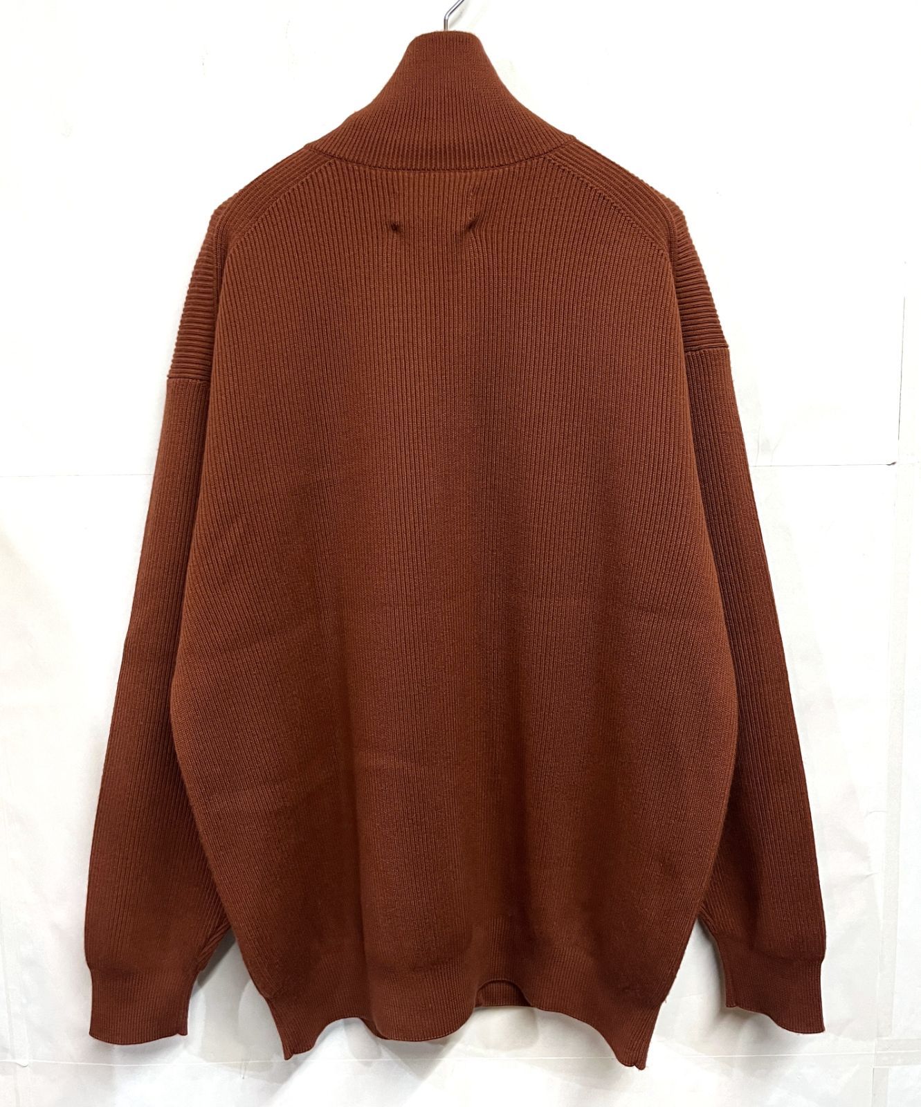 Graphpaper｜グラフペーパー High Density Drivers Knit ジップアップ ドライバーズニット #BRICK [GU243-80094C]