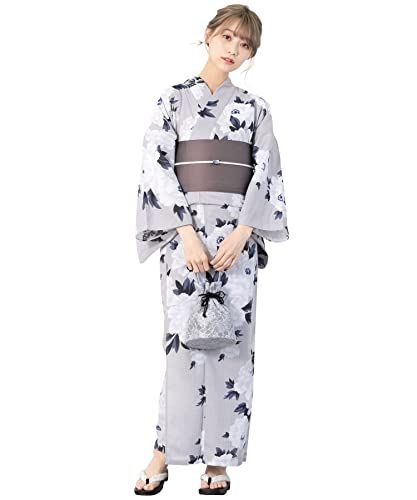 [SOUBIEN] ソウビエン 浴衣 3点 セット セパレート (浴衣/半幅帯/伊達締め) レディース フリーサイズe 0c57c031