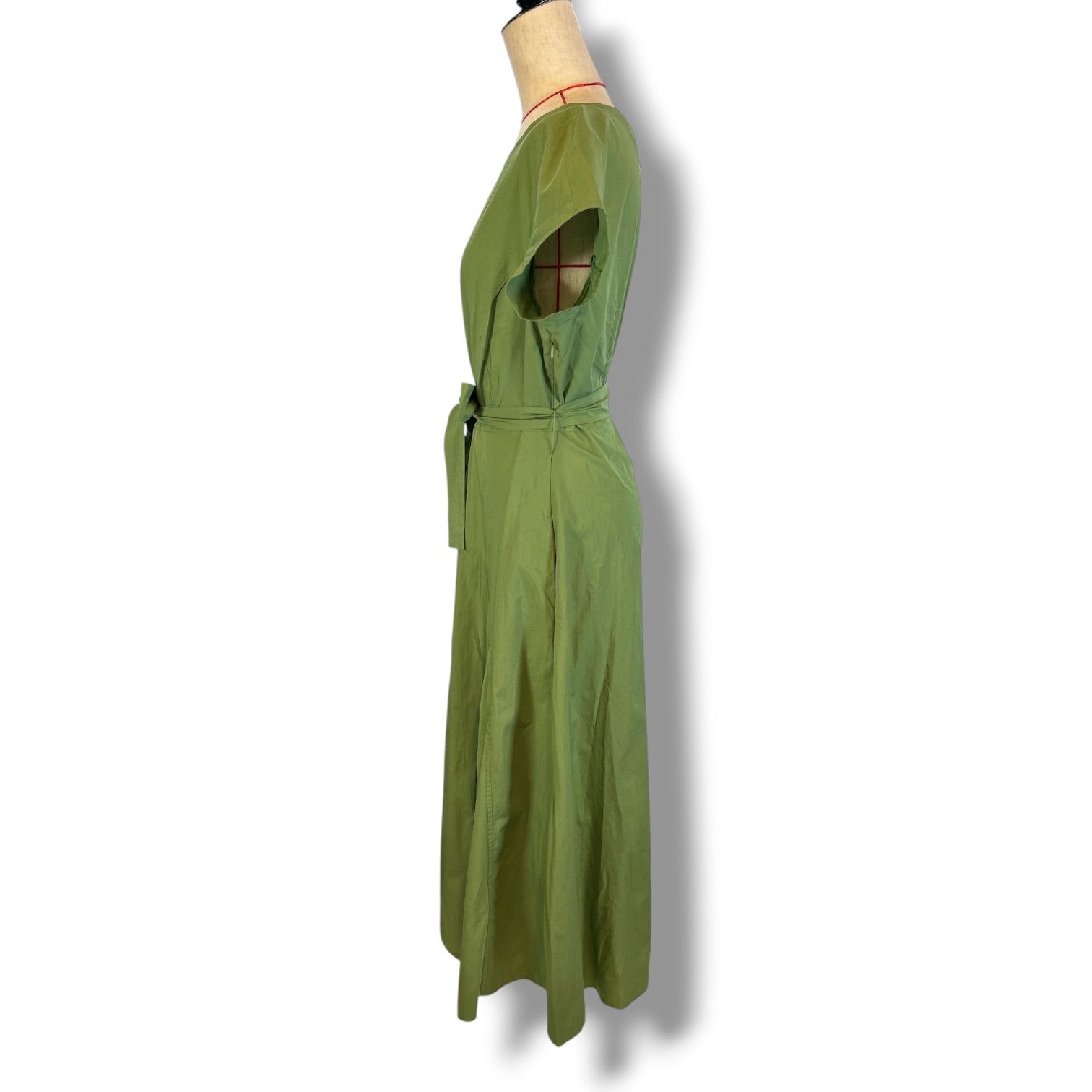 Max Mara マックスマーラ ベルトリボンフレアコットンワンピース