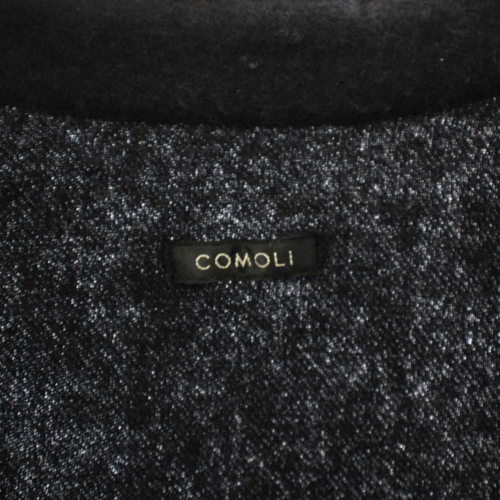 コモリ COMOLI 22AW 縮絨ウールハーフジップシャツ 1 黒 ブラック 襟付き 長袖 W03-02011 /AN34