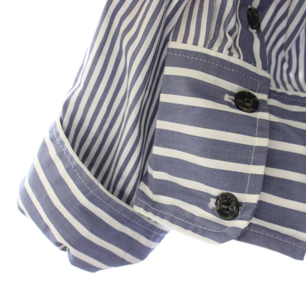 ガニー GANNI allureville ストライプ柄コットンシャツドレス シャツワンピース 長袖 ひざ丈 青 白 222312-14-010 /TK ガニー GANNI allureville ストライプ柄コットンシャツドレス シャツワンピース 長袖 ひざ丈 青 白 222312-14-010 /TK