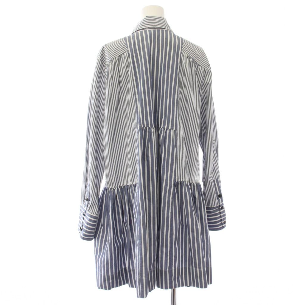 ガニー GANNI allureville ストライプ柄コットンシャツドレス シャツワンピース 長袖 ひざ丈 青 白 222312-14-010 /TK ガニー GANNI allureville ストライプ柄コットンシャツドレス シャツワンピース 長袖 ひざ丈 青 白 222312-14-010 /TK