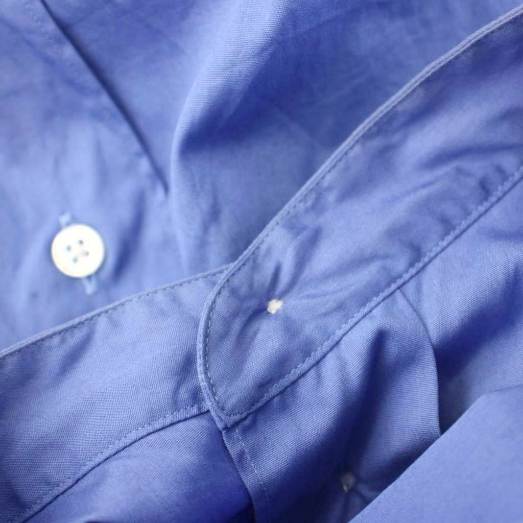 ロエフ LOEFF コットンブロード バンドカラーシャツ 長袖 2 青 ブルー 88812310008 /KU