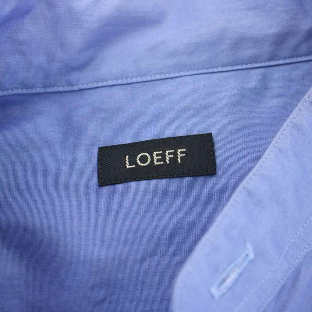 ロエフ LOEFF コットンブロード バンドカラーシャツ 長袖 2 青 ブルー 88812310008 /KU