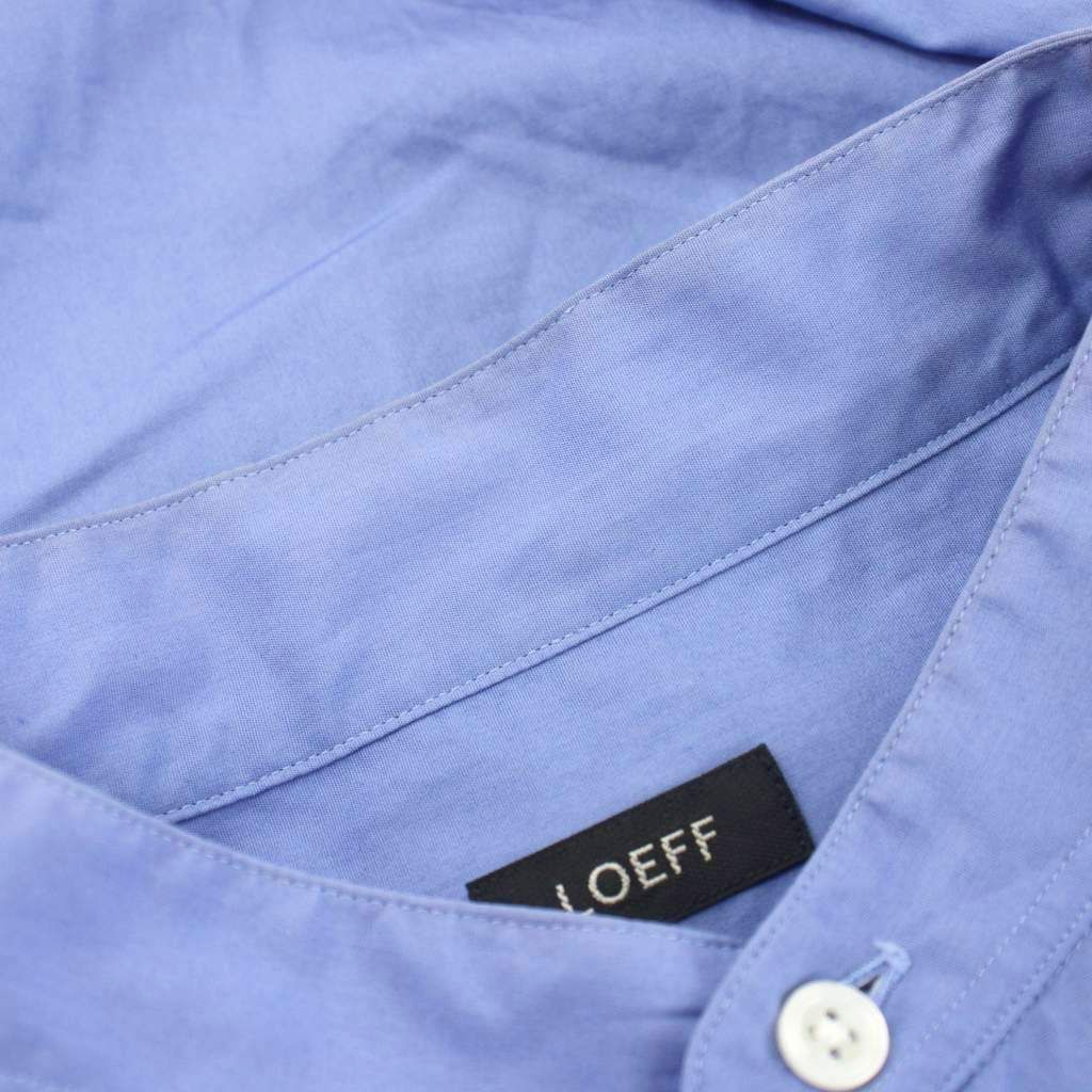 ロエフ LOEFF コットンブロード バンドカラーシャツ 長袖 2 青 ブルー 88812310008 /KU
