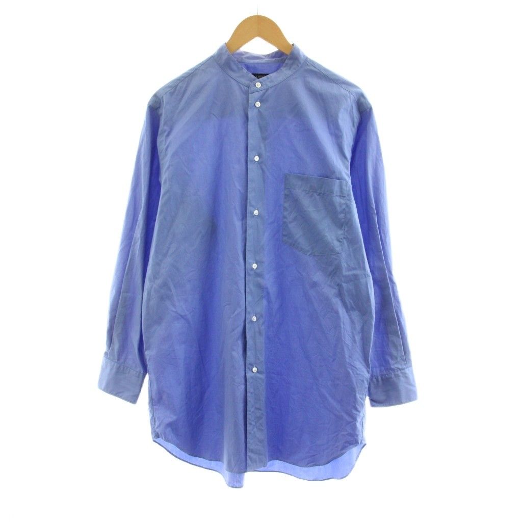ロエフ LOEFF コットンブロード バンドカラーシャツ 長袖 2 青 ブルー 88812310008 /KU