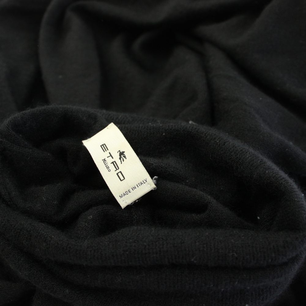 エトロ ETRO ニット セーター タートルネック カシミヤ100％ 長袖 薄手 L 黒 ブラック 212-1M507-9793 /TK