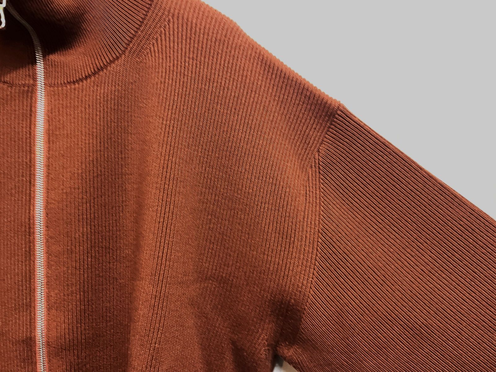 Graphpaper｜グラフペーパー High Density Drivers Knit ジップアップ ドライバーズニット #BRICK [GU243-80094C]