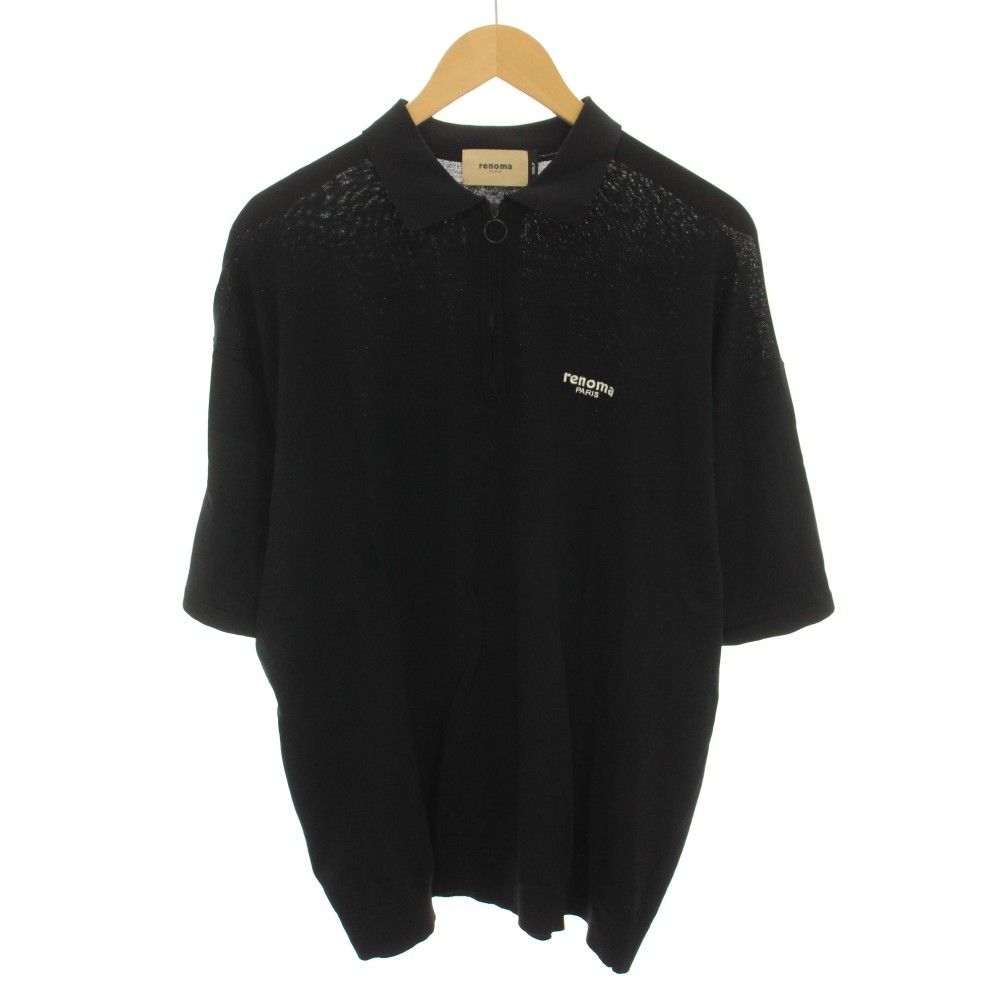 レノマ renoma ゴルフ GOLF ゴルフウェア ハーフジップニットポロシャツ HALFZIP KNIT POLO SHIRT 半袖 ロゴ刺繍 XL 黒 ブラック RG3206-010 /YT 9,546円