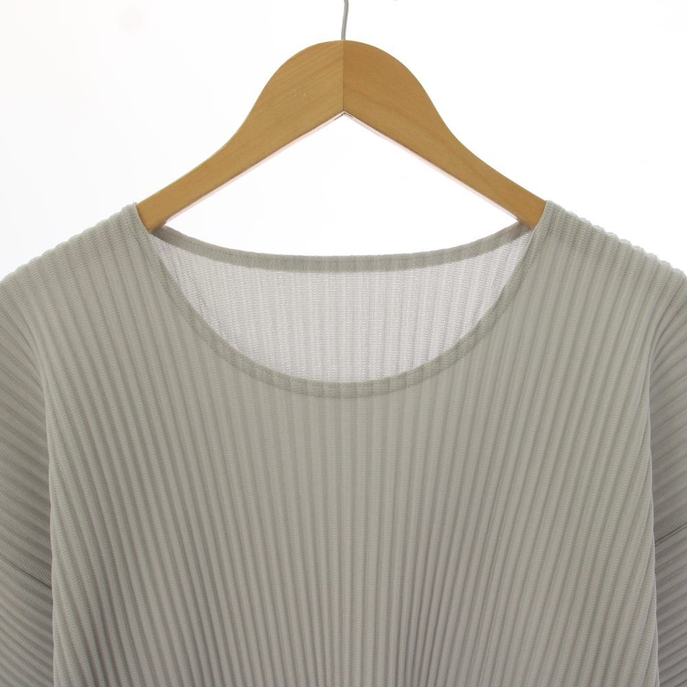 オムプリッセイッセイミヤケ HOMME PLISSE ISSEY MIYAKE Basic プリーツ Tシャツ カットソー 半袖 4 グレー HP37JK320 /BM
