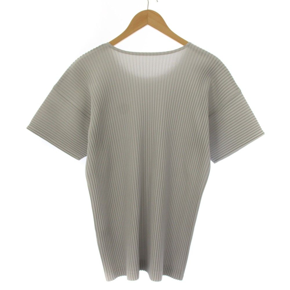 オムプリッセイッセイミヤケ HOMME PLISSE ISSEY MIYAKE Basic プリーツ Tシャツ カットソー 半袖 4 グレー HP37JK320 /BM