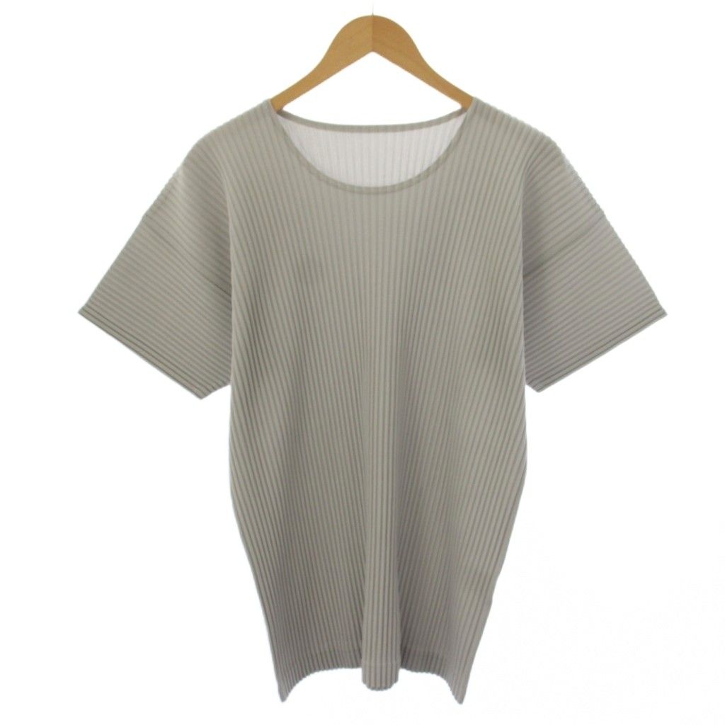 オムプリッセイッセイミヤケ HOMME PLISSE ISSEY MIYAKE Basic プリーツ Tシャツ カットソー 半袖 4 グレー HP37JK320 /BM