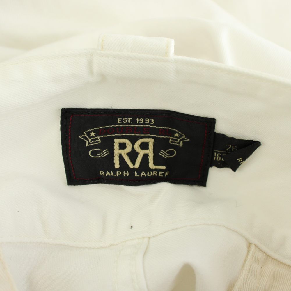 ダブルアールエル RRL ワイドパンツ デニムパンツ ジーンズ ジーパン ボタンフライ 26 白 ホワイト /AN69