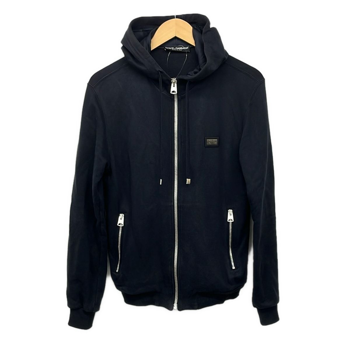 DOLCE&GABBANA(ドルチェアンドガッバーナ) パーカー サイズ44 S メンズ美品 - 黒 長袖/ジップアップ