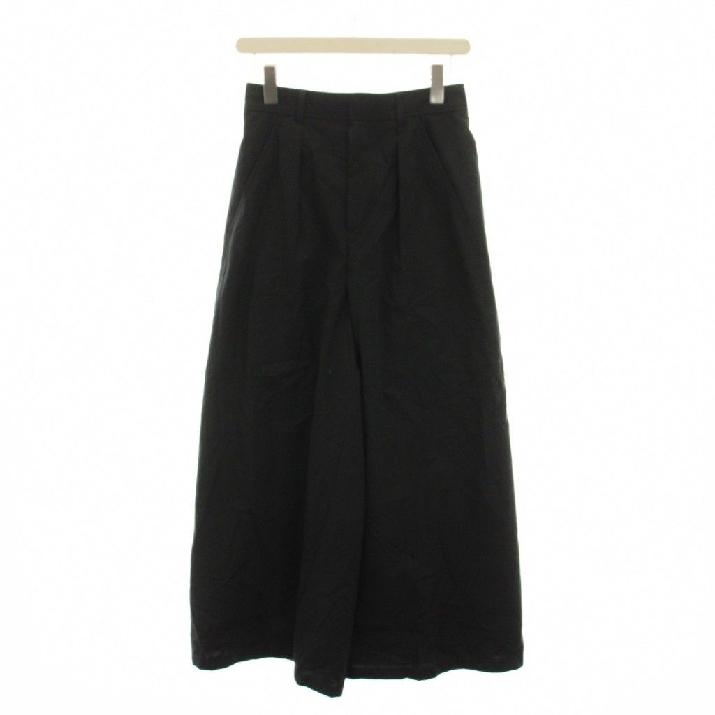 エルニ ELENI 25SS コットンシルクタイプライターパンツ ワイド 36 黒 ブラック 25030240505020 /YM
