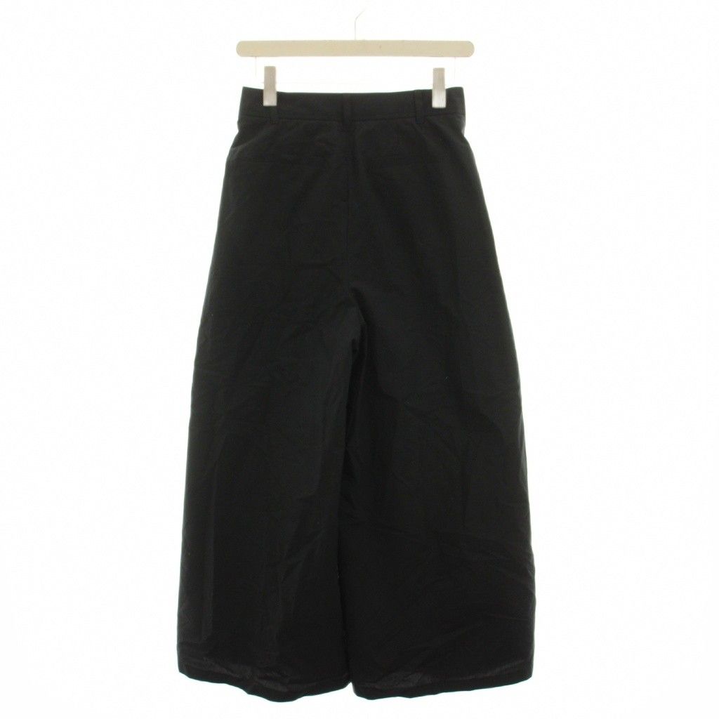 エルニ ELENI 25SS コットンシルクタイプライターパンツ ワイド 36 黒 ブラック 25030240505020 /YM