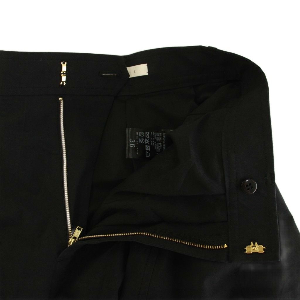 エルニ ELENI 25SS コットンシルクタイプライターパンツ ワイド 36 黒 ブラック 25030240505020 /YM