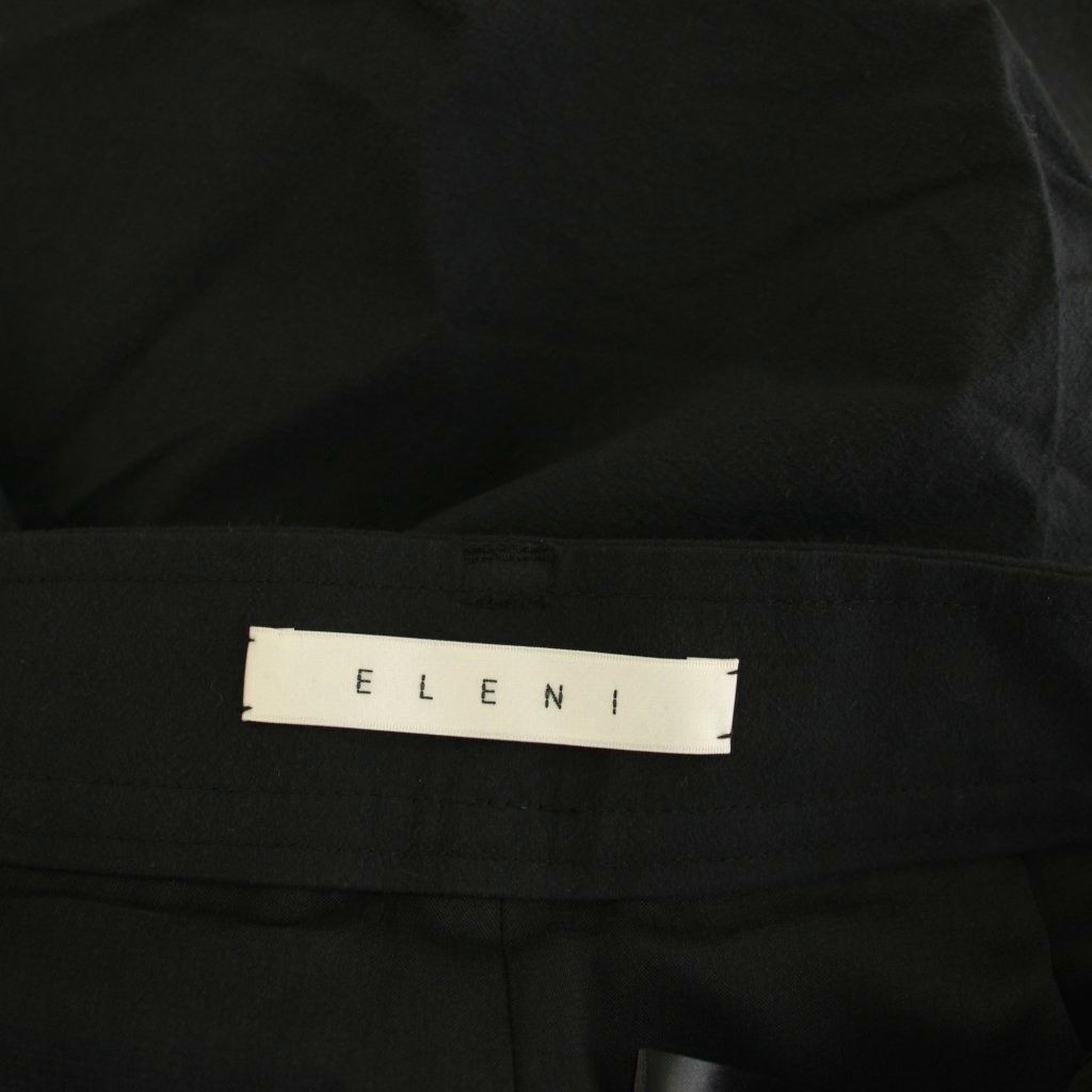 エルニ ELENI 25SS コットンシルクタイプライターパンツ ワイド 36 黒 ブラック 25030240505020 /YM