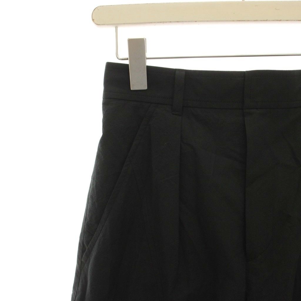 エルニ ELENI 25SS コットンシルクタイプライターパンツ ワイド 36 黒 ブラック 25030240505020 /YM