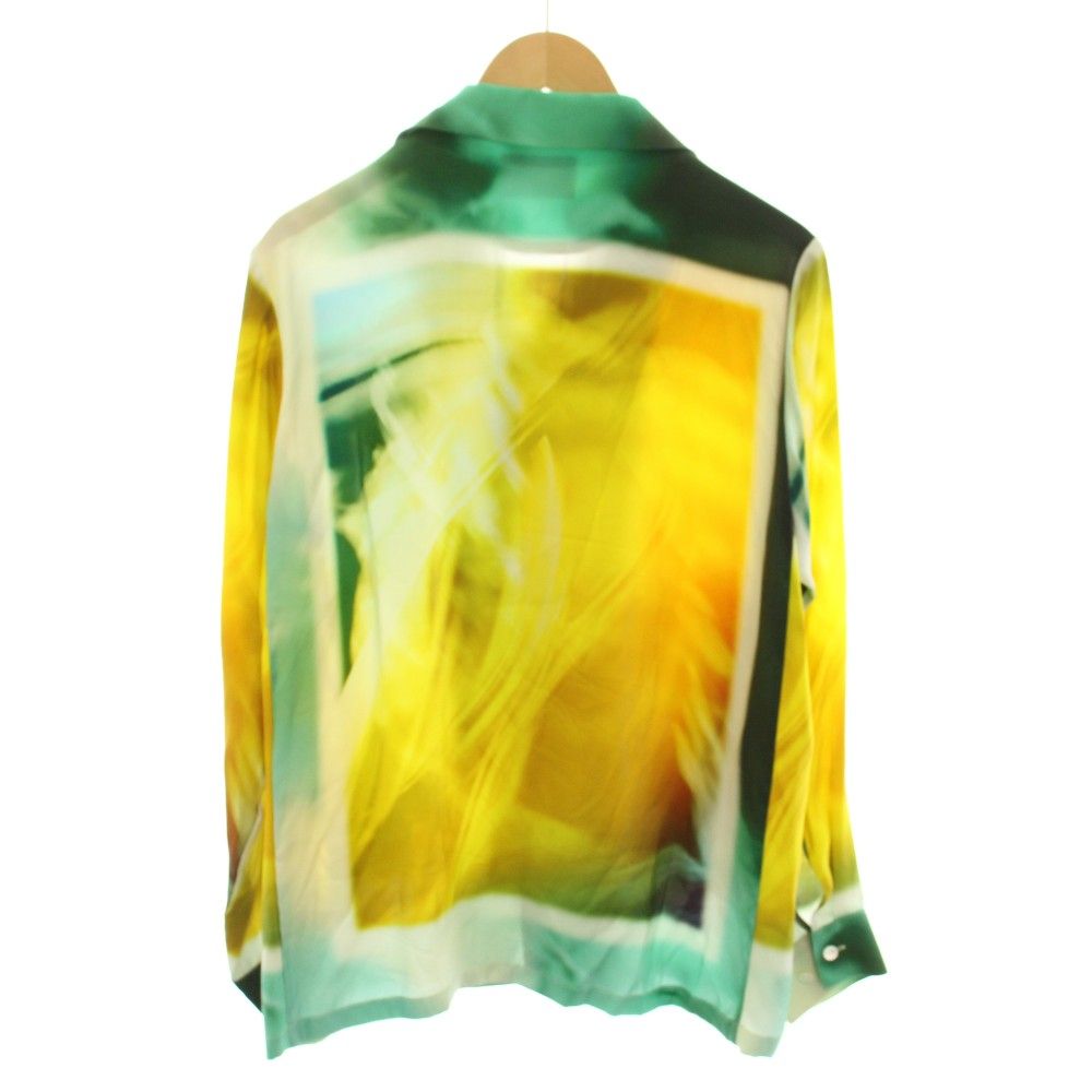 ターク TAAKK 22AW シルクロングスリーブシャツ SILK LONG SLEEVES SHIRTS オープンカラー 長袖 総柄 絹 1 緑 グリーン 黄 イエロー TA22AW-SH024 /YT
