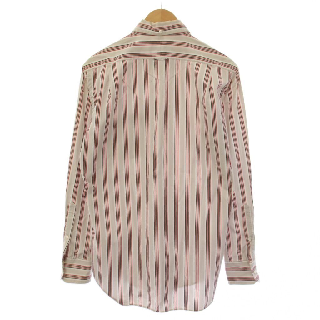 トムブラウン THOM BROWNE シャツ 長袖 ボタンダウン ストライプ柄 3 ベージュ 赤 /BM