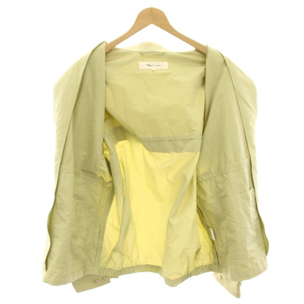 タイムイズオン Time is on MACローリークラシックジャンパー MAC LOWLY CLASSIC JUMPER ステンカラージャケット ナイロン ジップアップ 1 黄緑 イエローグリーン T230-B950 /HN