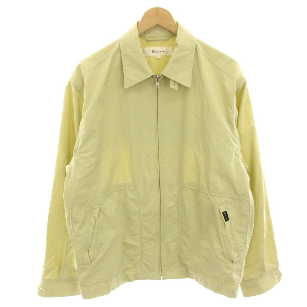 タイムイズオン Time is on MACローリークラシックジャンパー MAC LOWLY CLASSIC JUMPER ステンカラージャケット ナイロン ジップアップ 1 黄緑 イエローグリーン T230-B950 /HN